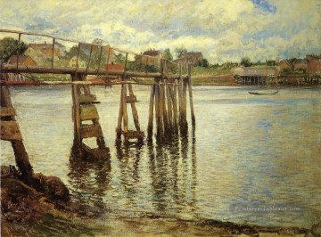 Jetée à Low Tide alias The Water Pier paysage Joseph DeCamp Peinture à l'huile